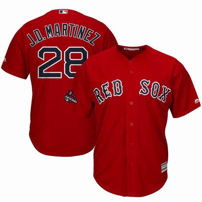 Boston Red Sox 2018 World Series Champions team logo player jerseys-005